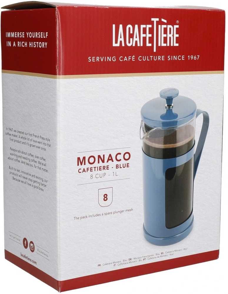 La Cafetière Monaco French Press Navy Blue, pro 8 šálků
