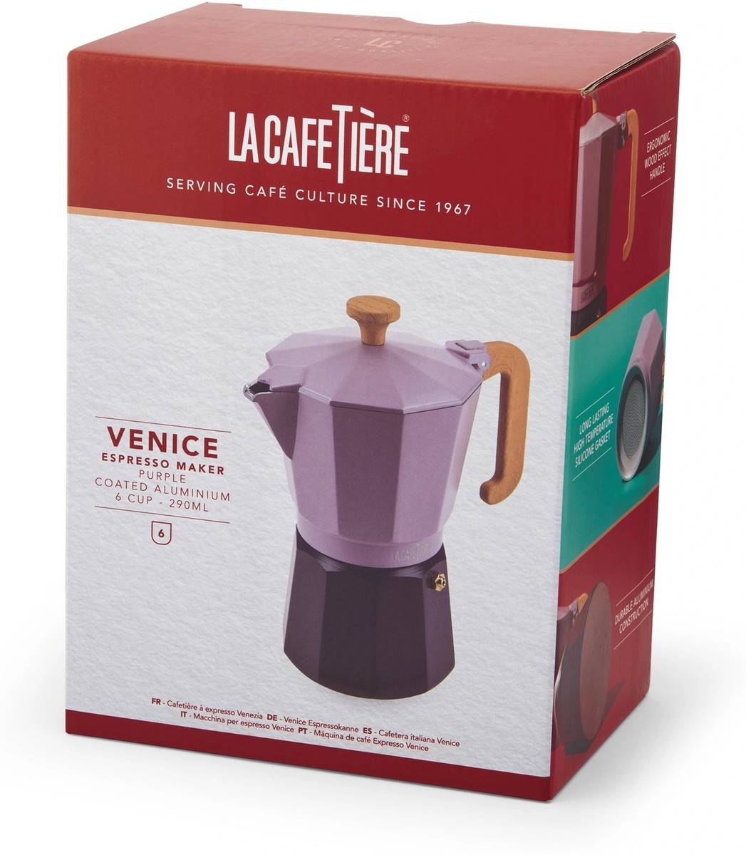 La Cafetière Venice Moka konvička na espresso, fialová, pro 6 šálků