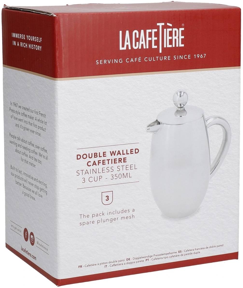 La Cafetière French Press z nerezové oceli, pro 3 šálky