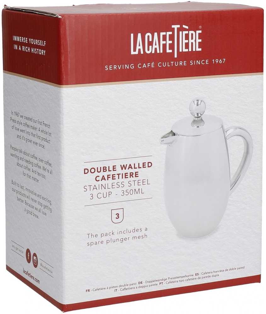 La Cafetière French Press z nerezové oceli, pro 3 šálky