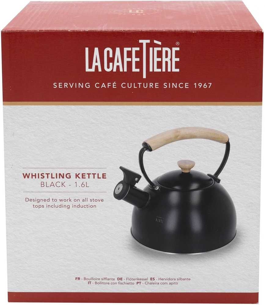 La Cafetière Konvice na čaj s píšťalkou, černá, 1.6 l