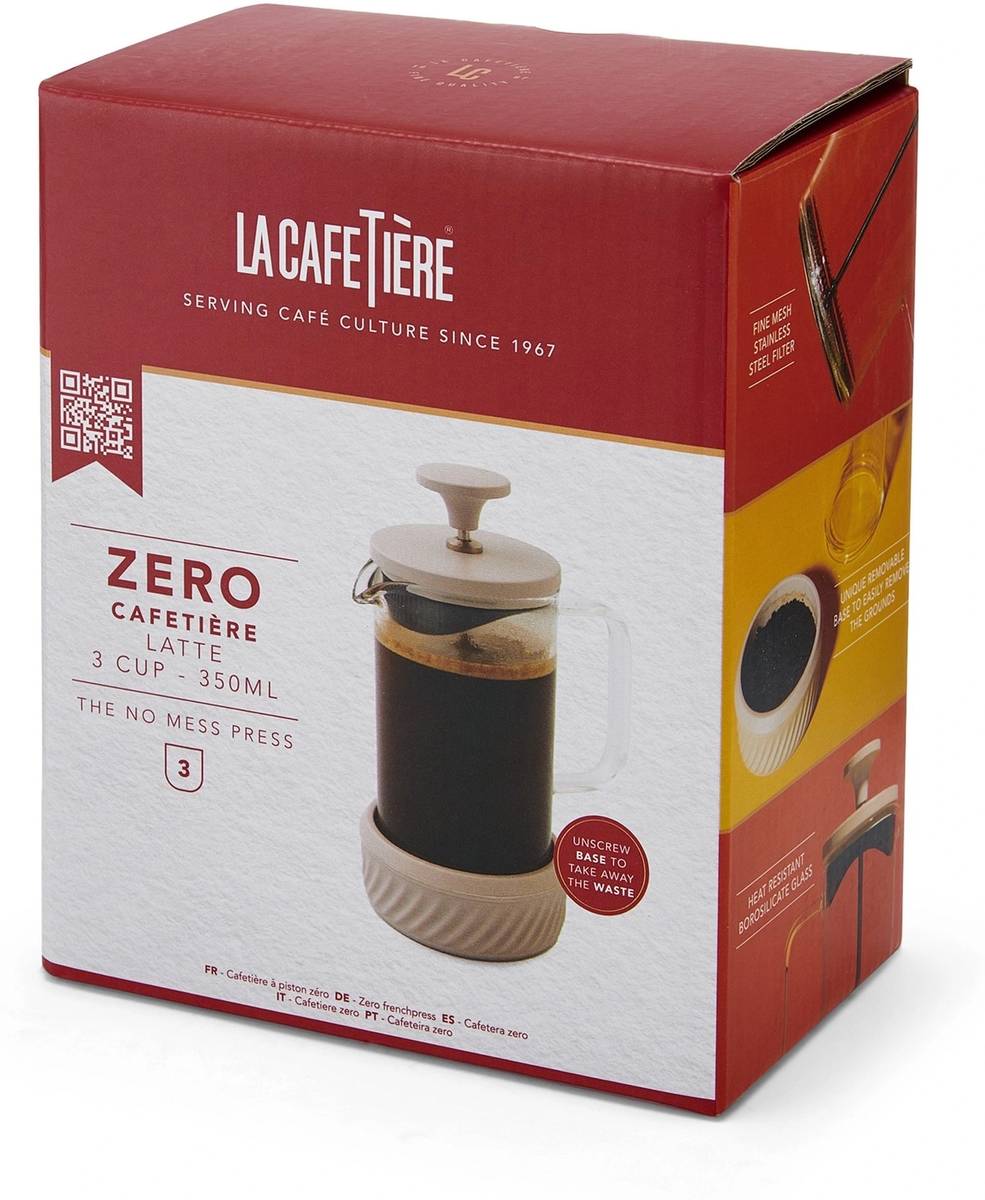 La Cafetière Zero Skleněný French Press, béžová, 350 ml, pro 3 šálky