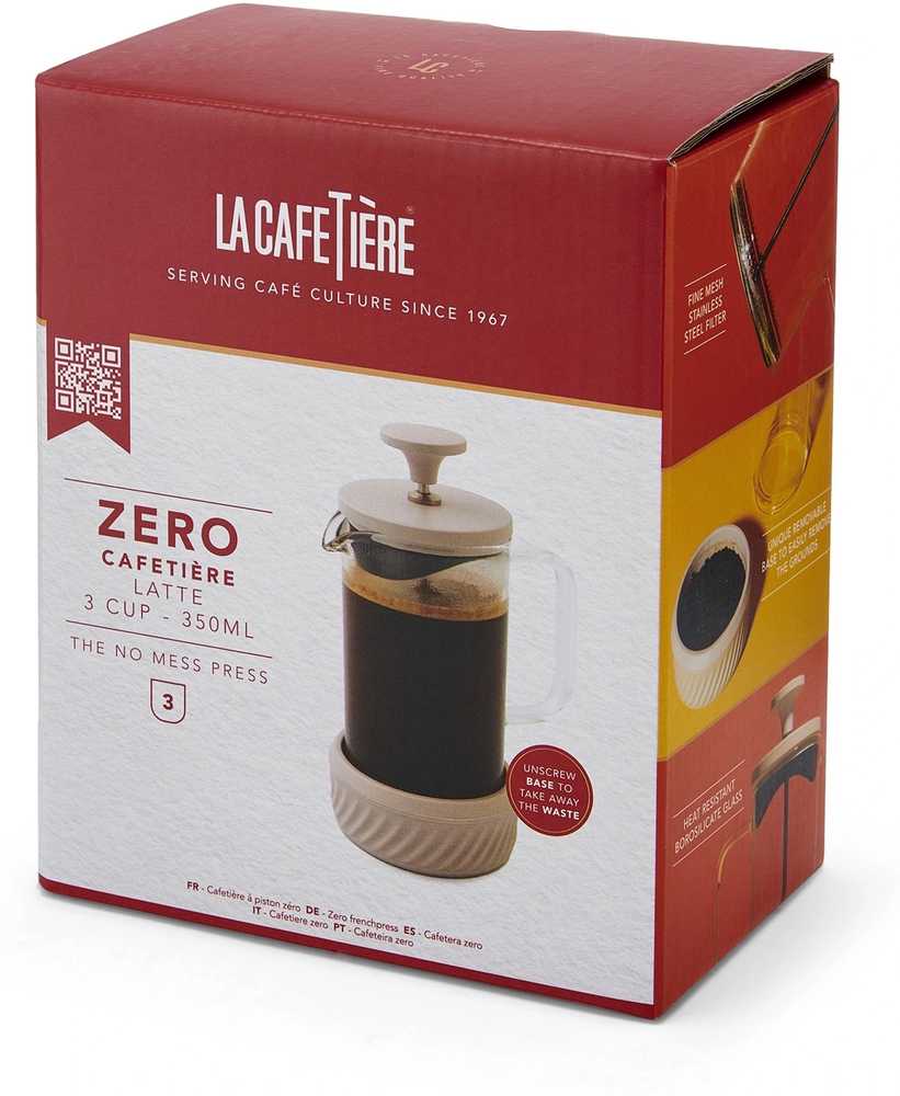 La Cafetière Zero Skleněný French Press, béžová, 350 ml, pro 3 šálky