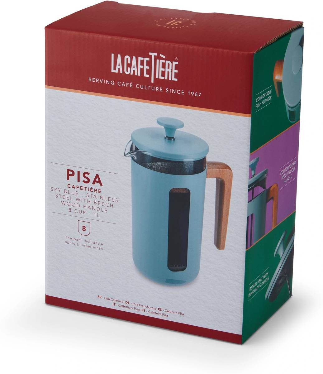 La Cafetière Pisa French Press, nebesky modrá, pro 8 šálků