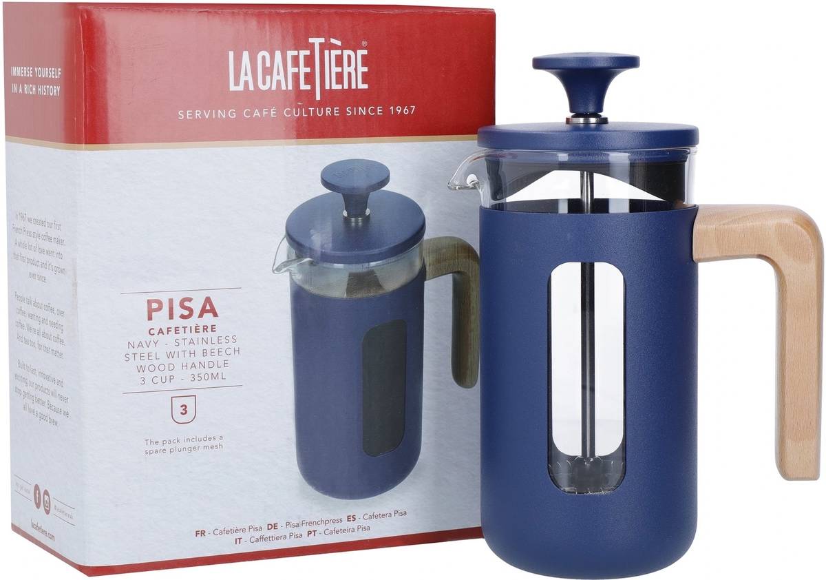 La Cafetière Pisa French Press z nerezové oceli, námořnická modrá, pro 3 šálky