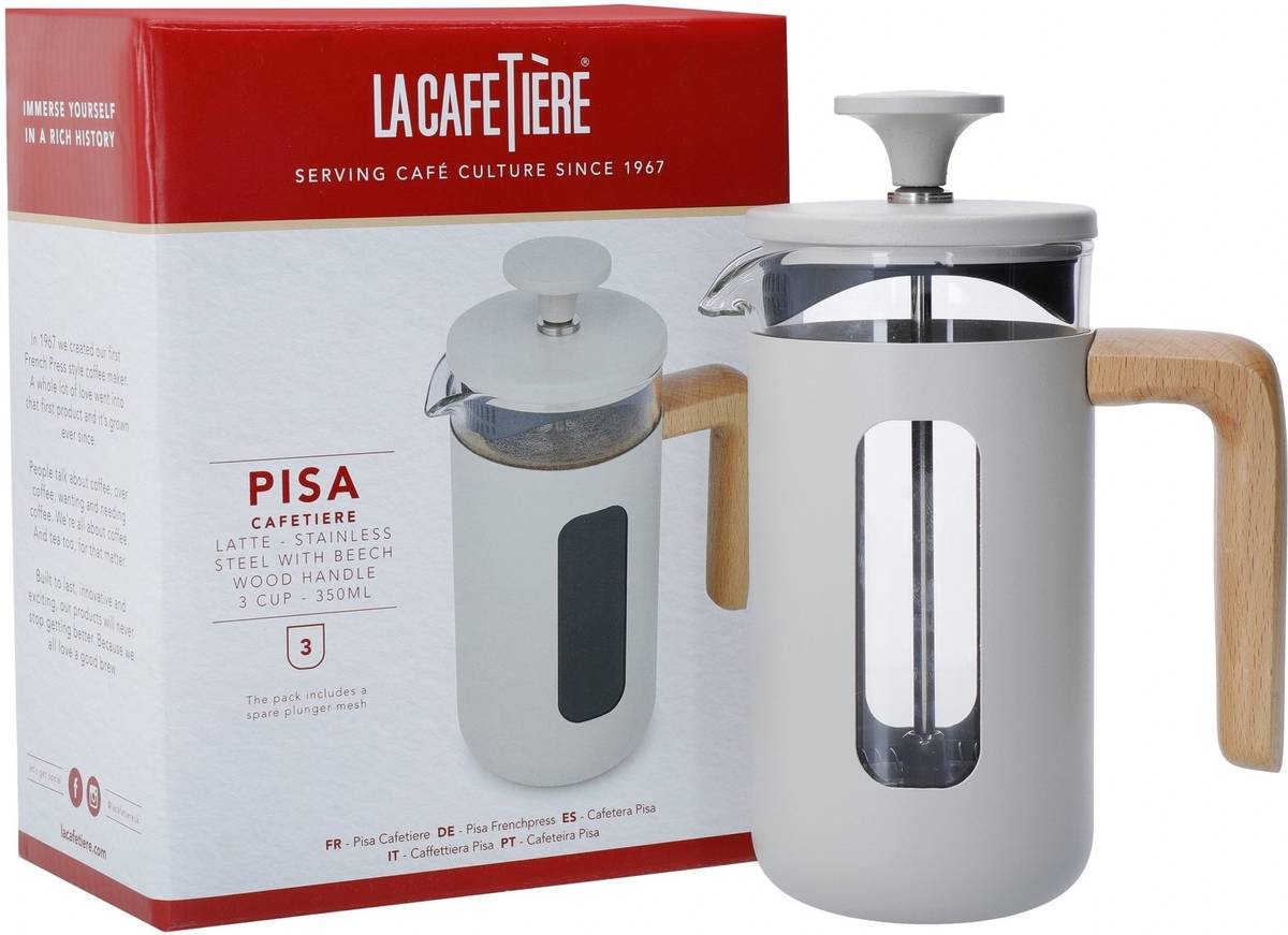 La Cafetière Pisa French Press z nerezové oceli, krémová, pro 3 šálky