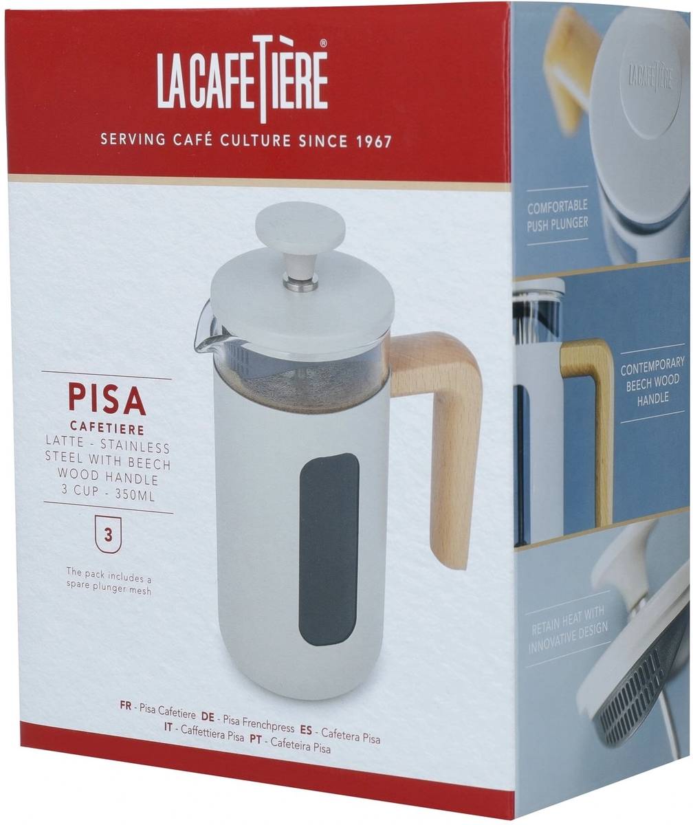 La Cafetière Pisa French Press z nerezové oceli, krémová, pro 3 šálky