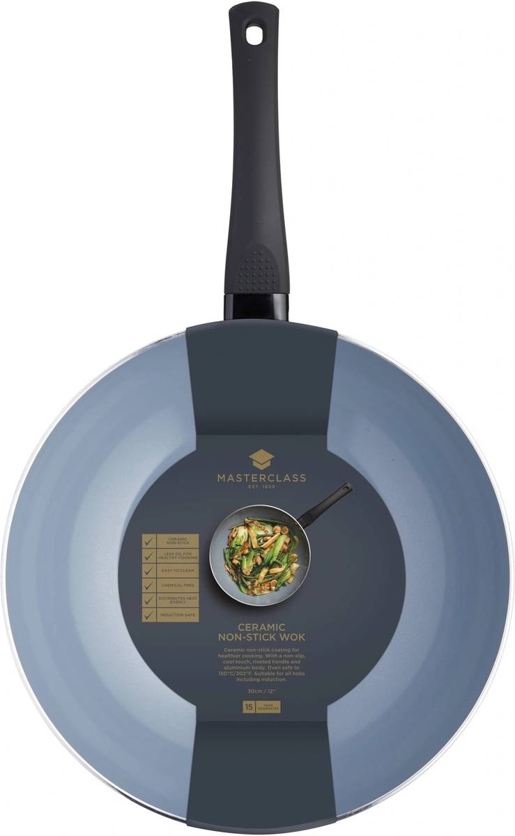 MasterClass Keramická nepřilnavá pánev wok, 29.5 cm