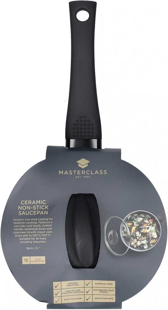 MasterClass Keramický nepřilnavý rendlík s poklicí, 16 cm