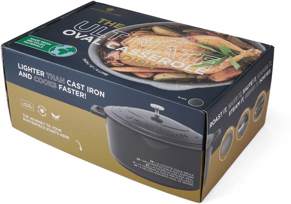 MasterClass Kastrol z litého hliníku, oválný, 28 cm