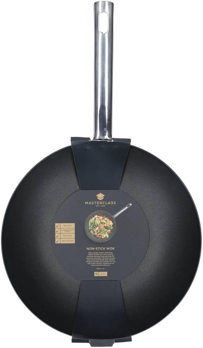 MasterClass Pánev wok s nepřilnavým povrchem, 30 cm