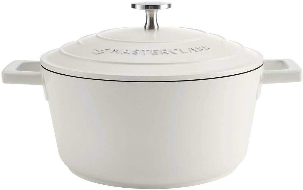 MasterClass Kastrol z litého hliníku, smetanově bílá, 20 cm
