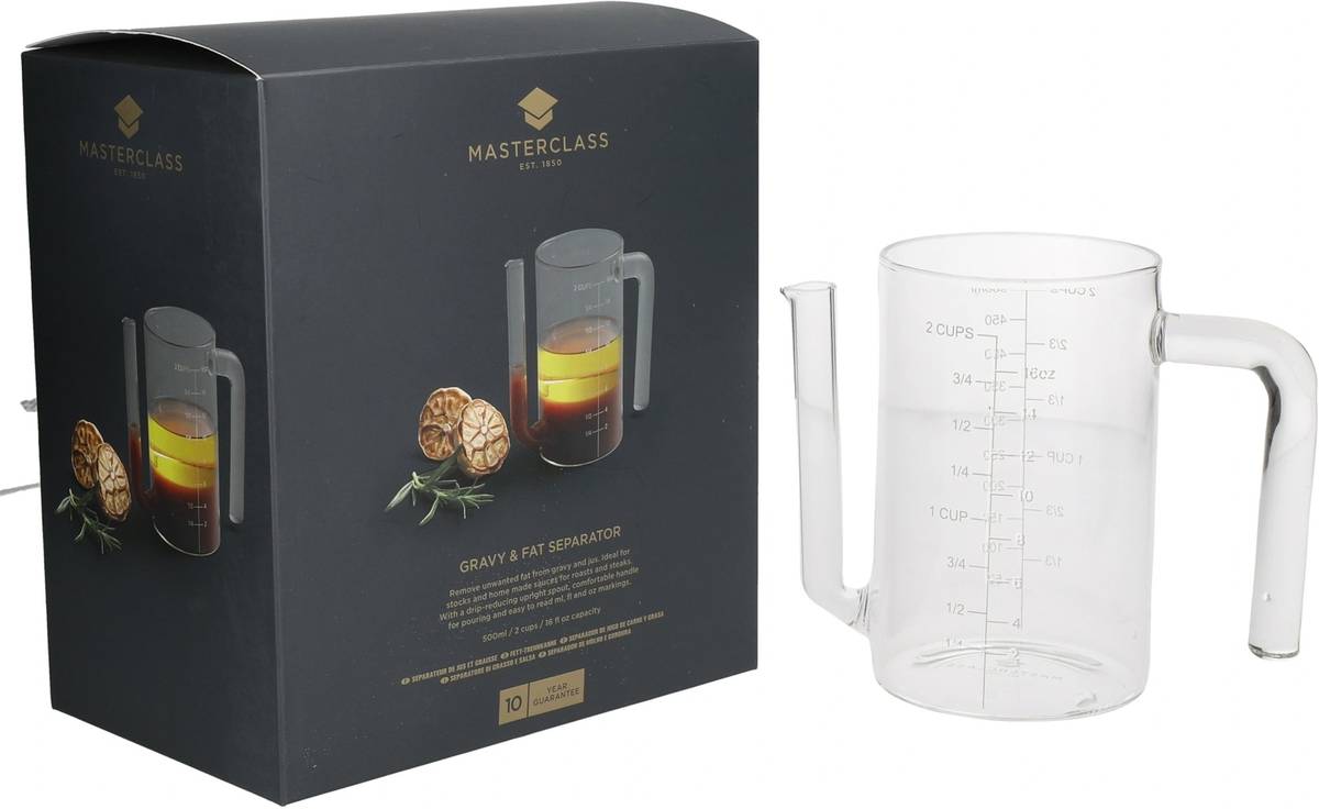 MasterClass Skleněný oddělovač tuku, 500 ml