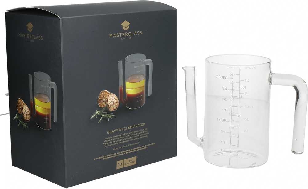 MasterClass Skleněný oddělovač tuku, 500 ml