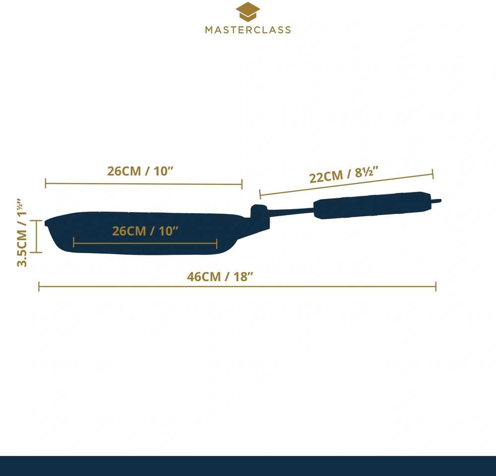 MasterClass Grilovací pánev se skládací rukojetí, 24 cm