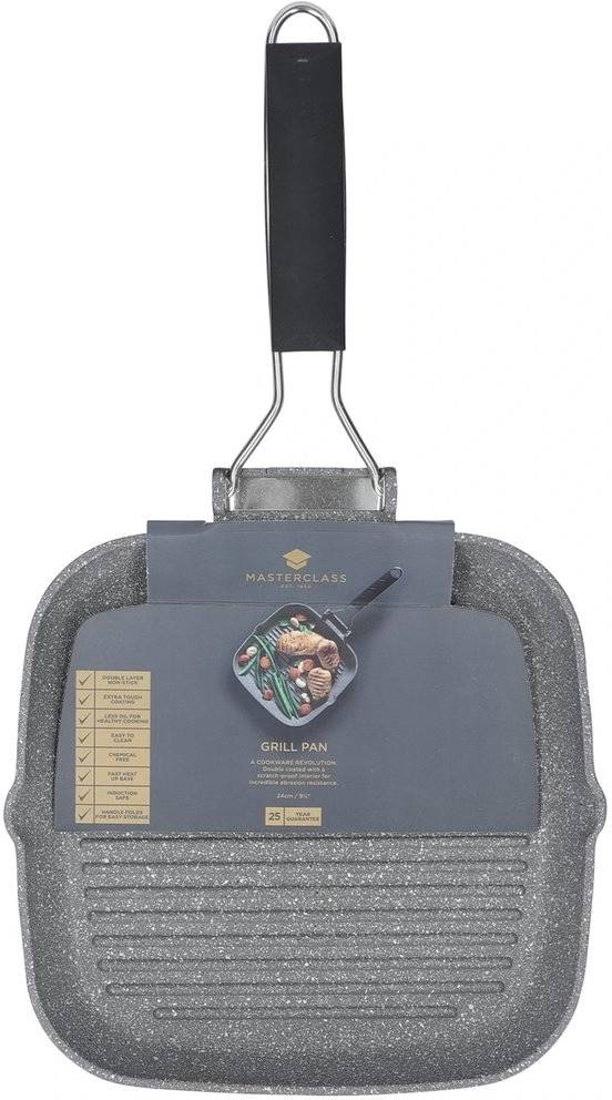 MasterClass Grilovací pánev se skládací rukojetí, 24 cm