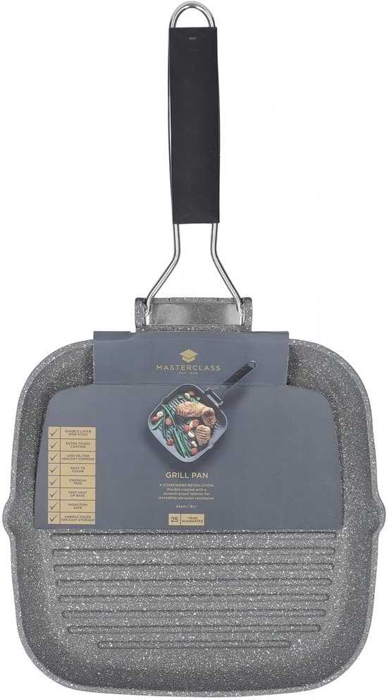 MasterClass Grilovací pánev se skládací rukojetí, 24 cm
