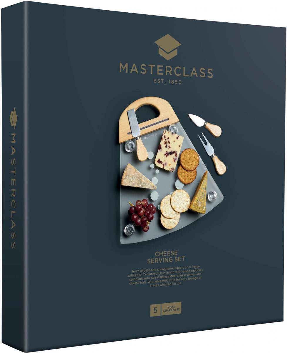 MasterClass Skleněná servírovací sada na sýr Deluxe
