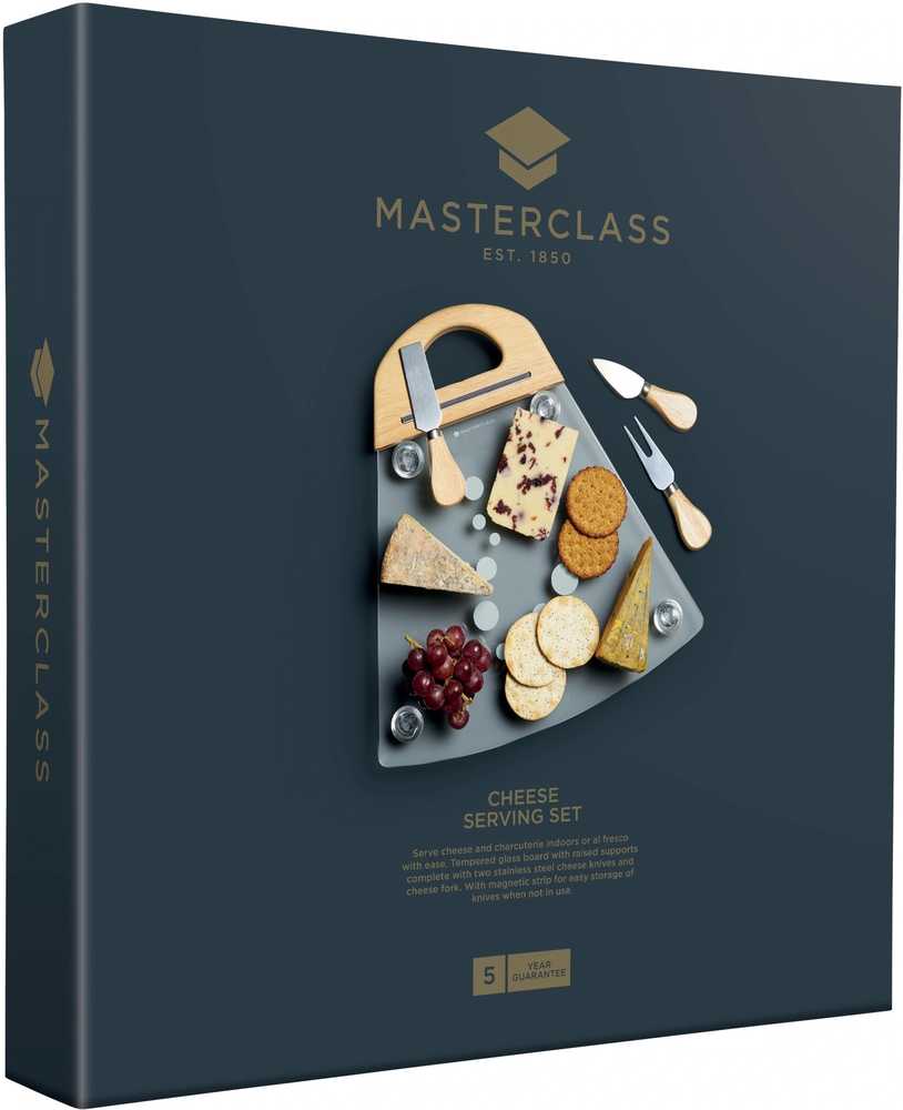 MasterClass Skleněná servírovací sada na sýr Deluxe