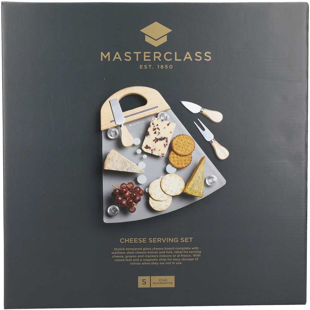 MasterClass Skleněná servírovací sada na sýr Deluxe