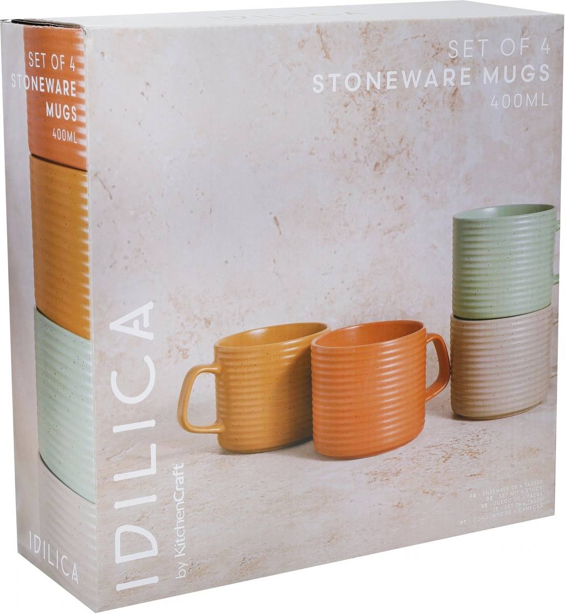 Idilica Sada hrnků z kameniny, 400 ml, 4 ks