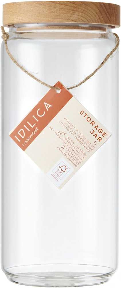 Idilica Skleněná dóza na potraviny, 1 l