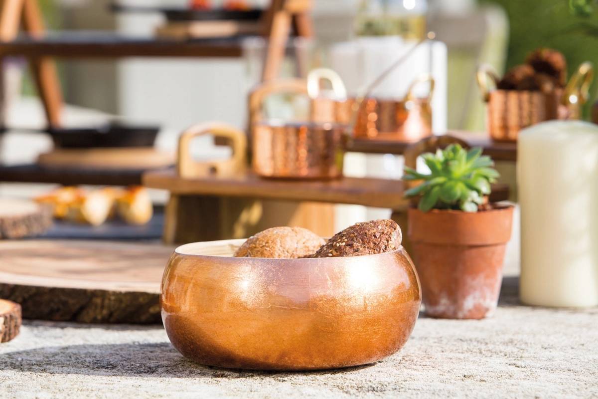 Artesà Servírovací mísa s měděným povrchem, 17 cm