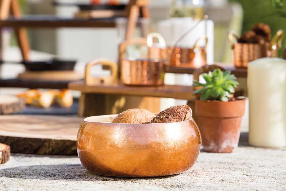 Artesà Servírovací mísa s měděným povrchem, 17 cm