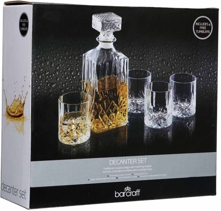 BarCraft Sada na whisky, 900 ml, 5 ks