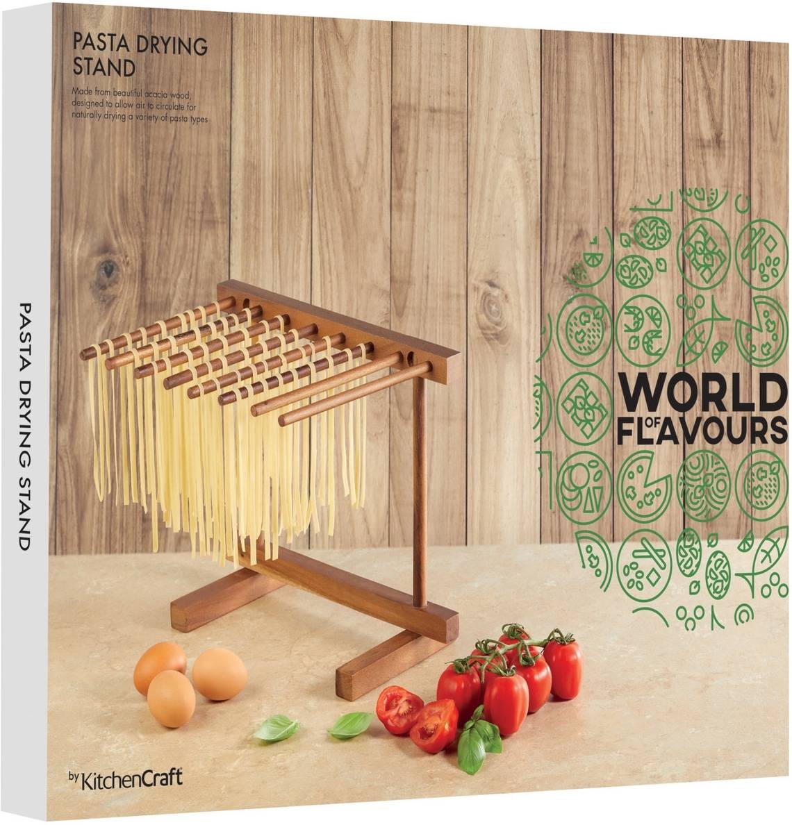 KitchenCraft Dřevěný stojan na sušení těstovin, 30 x 36 cm