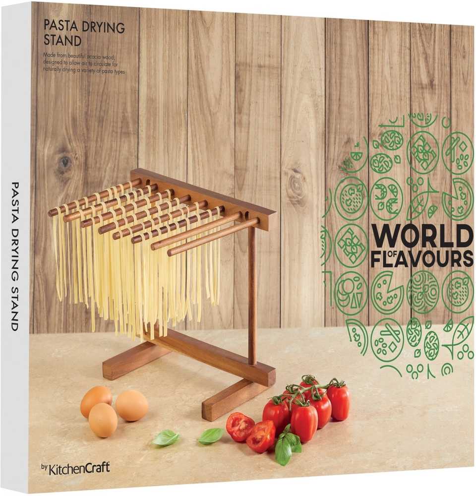 KitchenCraft Dřevěný stojan na sušení těstovin, 30 x 36 cm