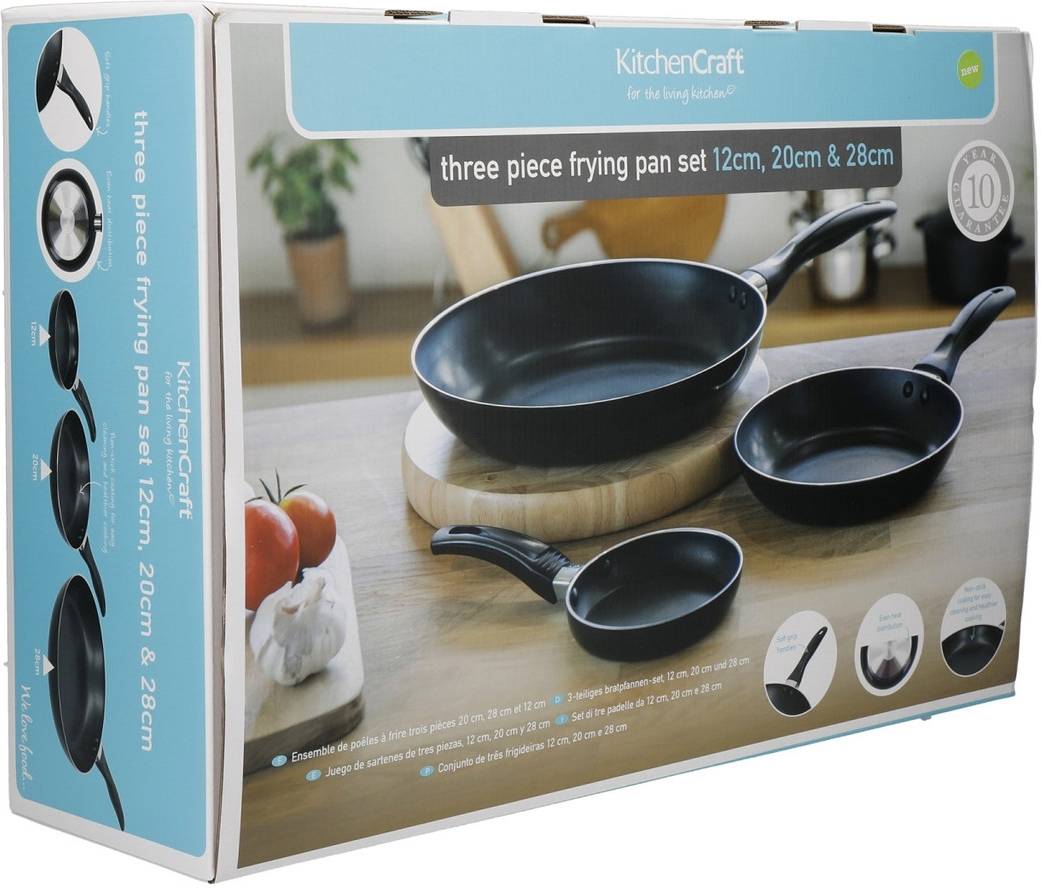 KitchenCraft Sada nepřilnavých pánví, 3 ks