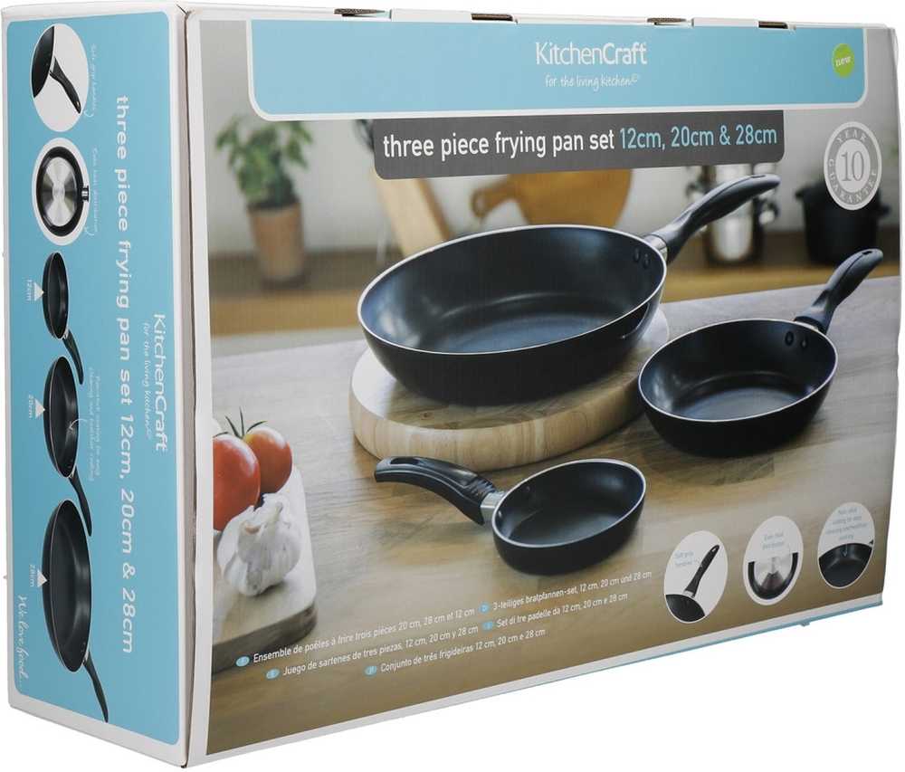 KitchenCraft Sada nepřilnavých pánví, 3 ks