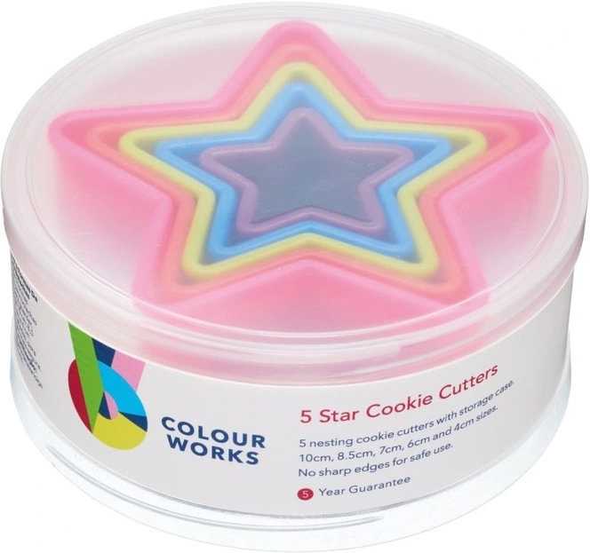 Colourworks Sada vykrajovátek, tvar hvězd, 5 ks
