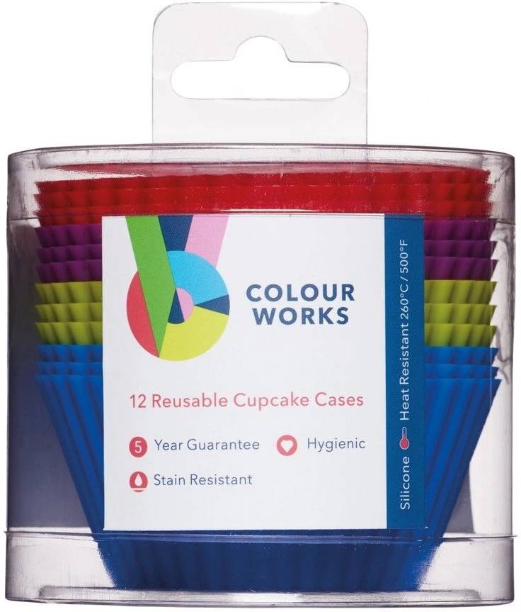 Colourworks Sada silikonových formiček na muffiny Brights, 7 cm, 12 ks