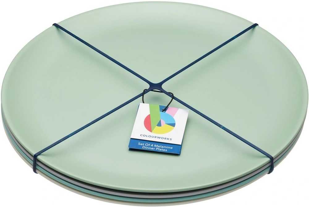 Colourworks Sada talířů z melaminu Classics, 28 cm