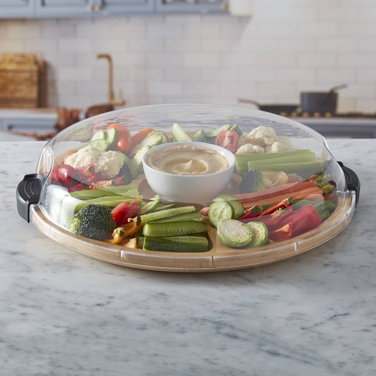 Farberware Servírovací prkénko s poklopem, kulaté, 35.5 cm