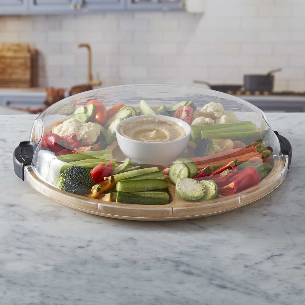 Farberware Servírovací prkénko s poklopem, kulaté, 35.5 cm