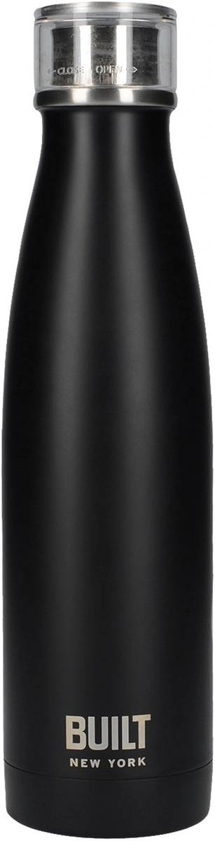 BUILT New York Láhev na vodu z nerezové oceli, 500 ml, černá