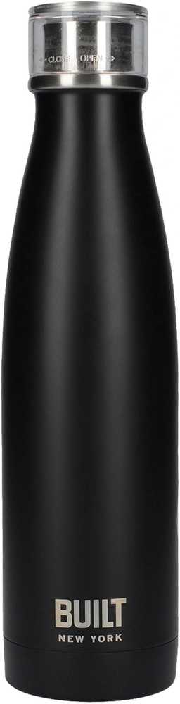 BUILT New York Láhev na vodu z nerezové oceli, 500 ml, černá