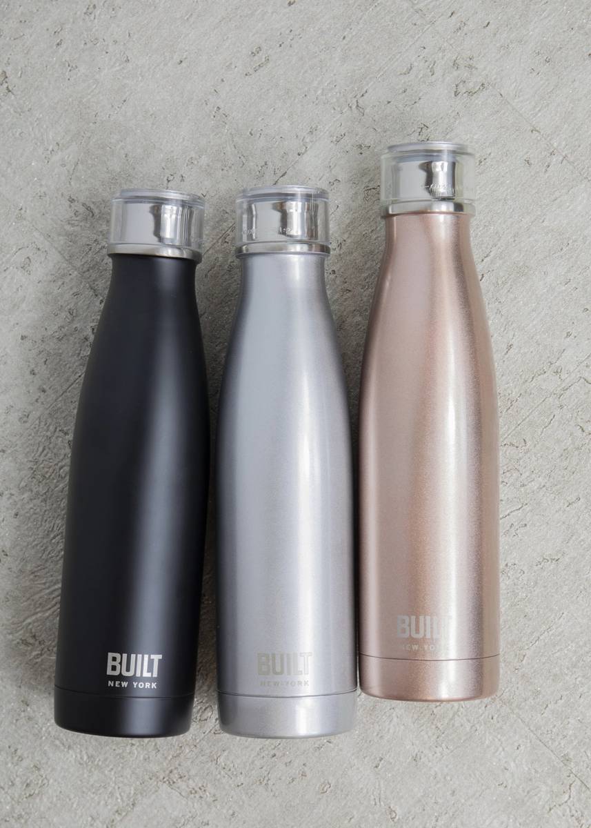 BUILT New York Láhev na vodu z nerezové oceli, 500 ml, Rose Gold