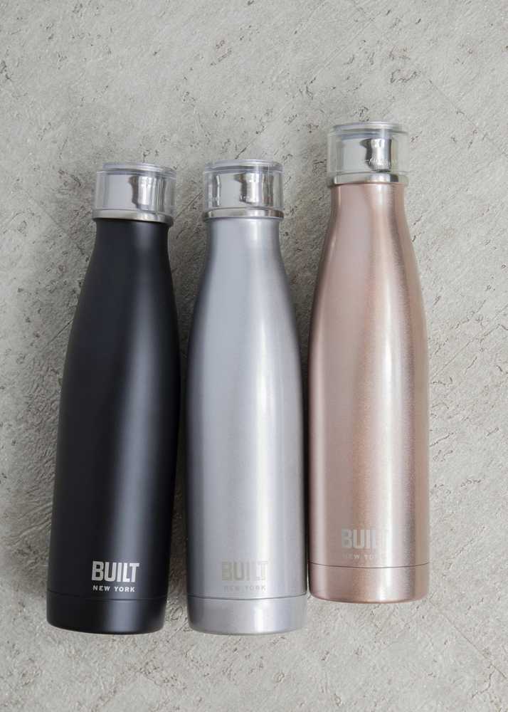 BUILT New York Láhev na vodu z nerezové oceli, 500 ml, Rose Gold