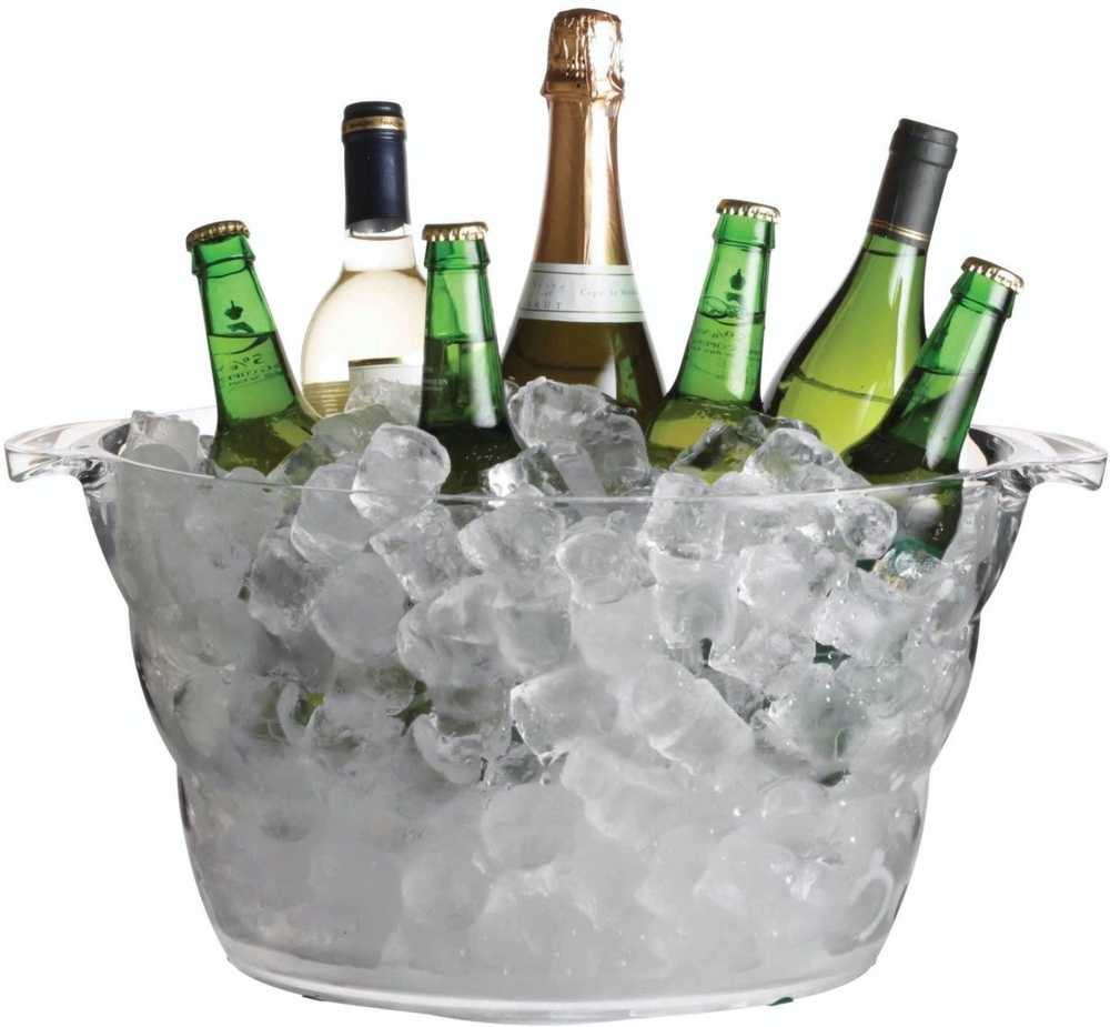 BarCraft Akrylový kyblík na chlazení nápojů, průhledný