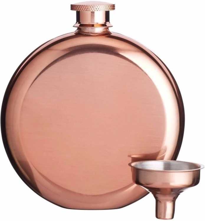 BarCraft Placatka z nerezové oceli s měděným povrchem, 140 ml