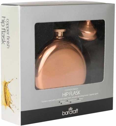 BarCraft Placatka z nerezové oceli s měděným povrchem, 140 ml