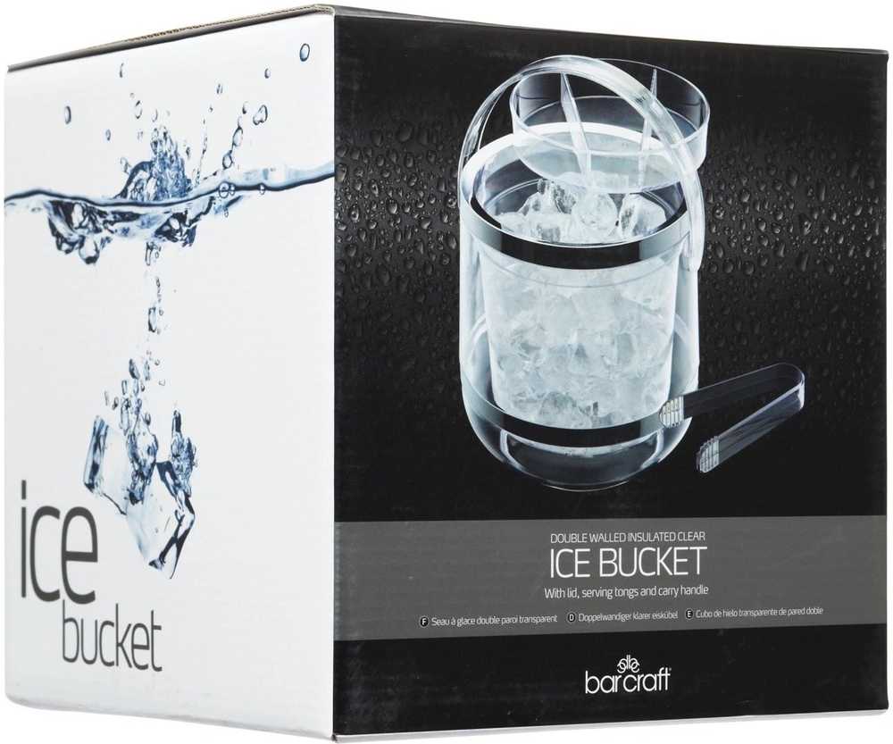 BarCraft Dvoustěnný akrylový kbelík na led