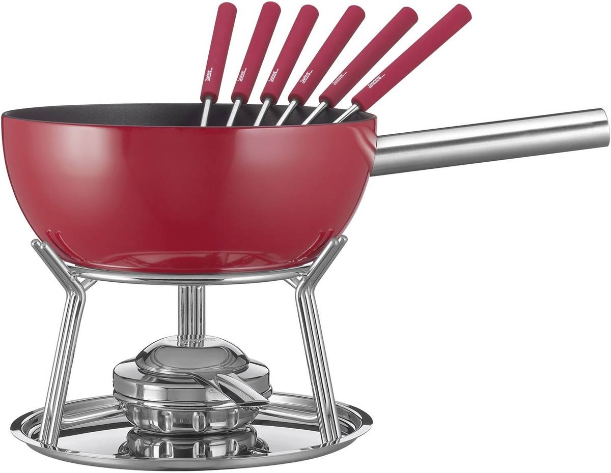Spring Sada na fondue Aluminium Induktion, červená