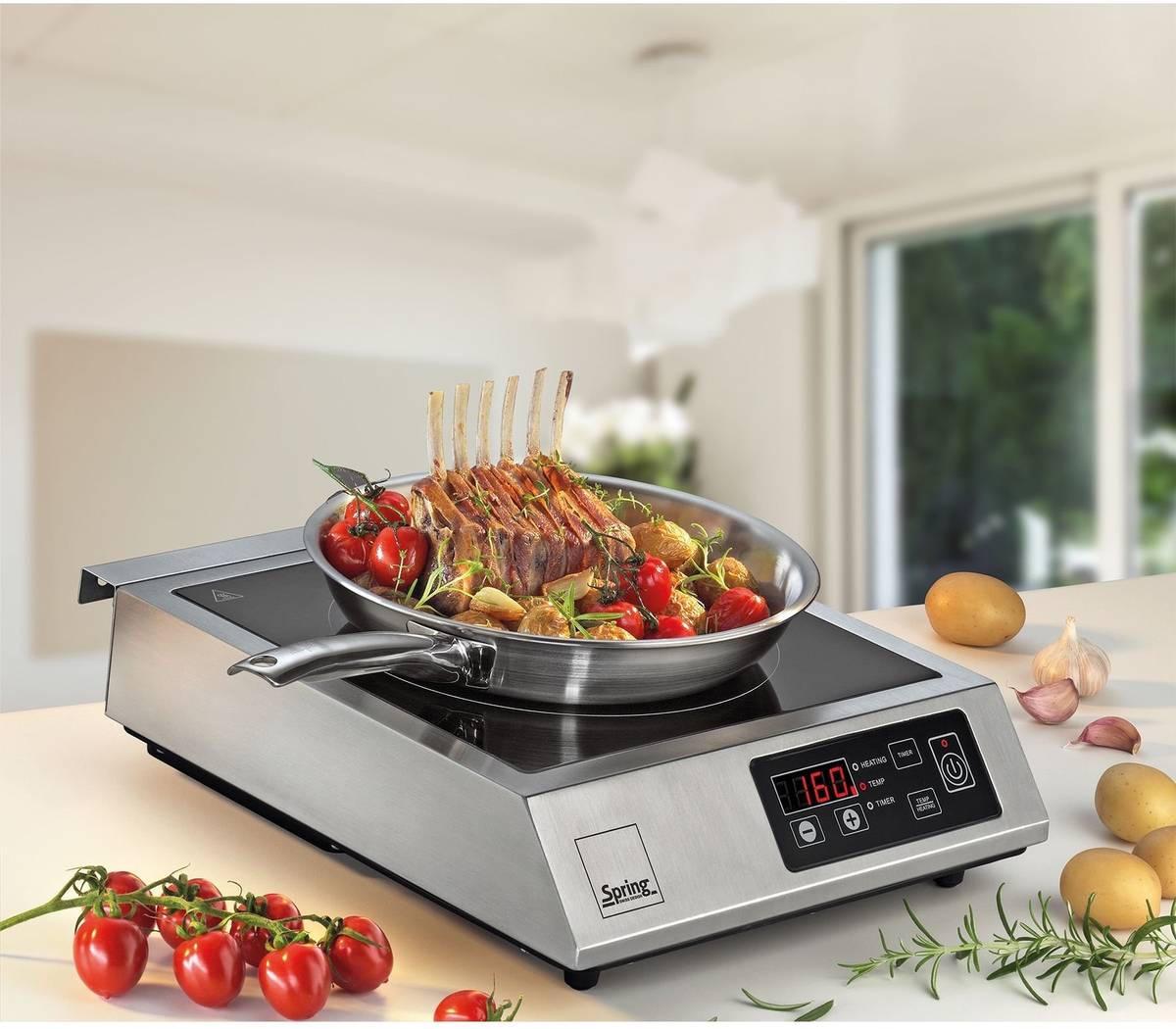 Spring Indukce Basic, 3.5 kW, nerezová