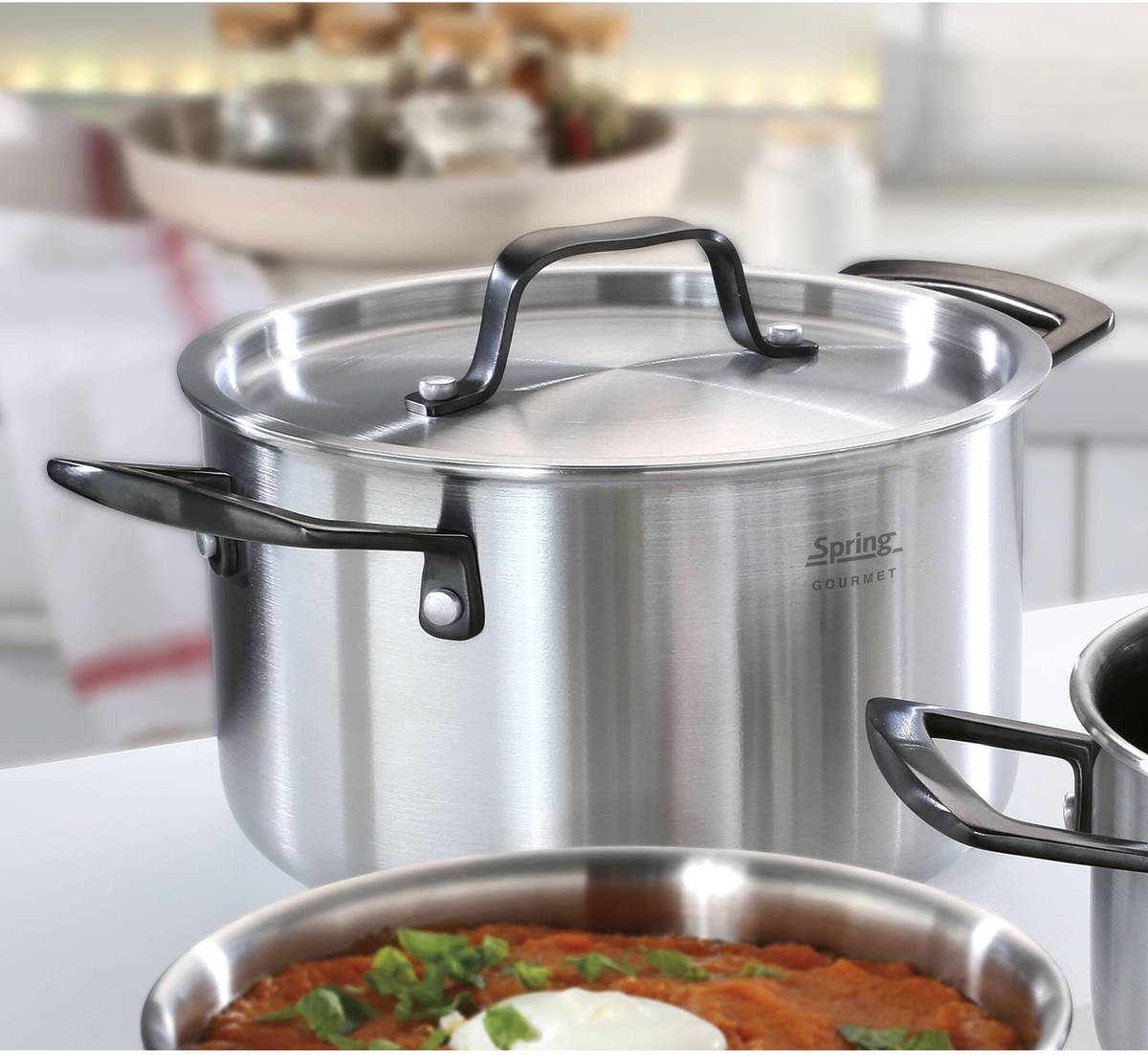 Spring Hrnec s poklicí Gourmet, 24 cm, černá