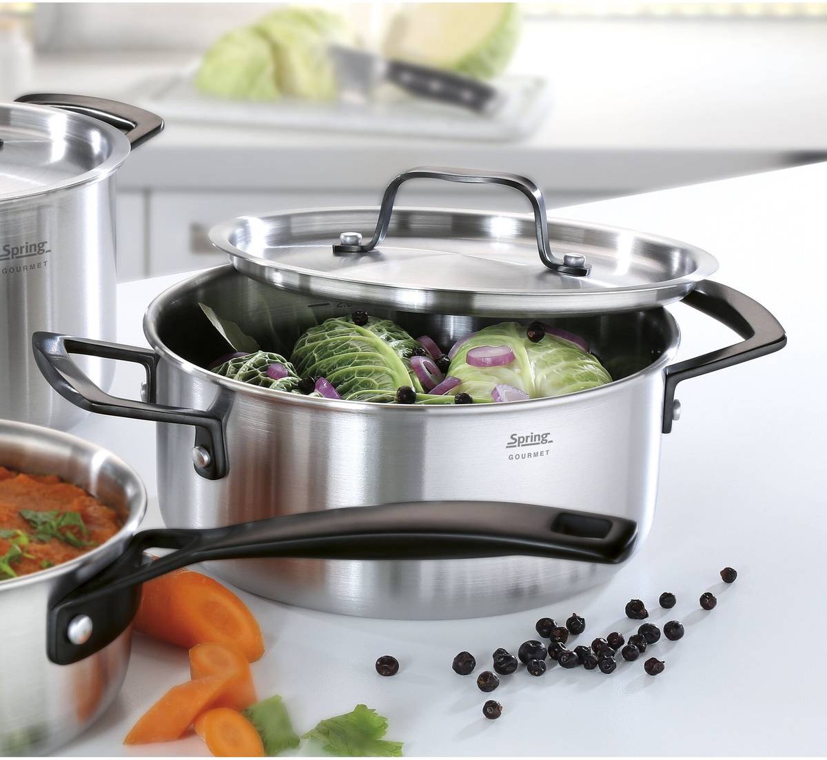 Spring Nízký kastrol Gourmet, 20 cm, černá